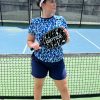 Tennis Tail Activewear Short Sleeve | Rumor Top - Spiral Geo