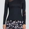 Tennis Tail Activewear Long Sleeve | Augusta Top - Onyx Black