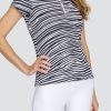 Golf Tail Activewear Short Sleeve | Erandi Top - Racing Stripes