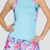 Tennis Tail Activewear Tanks | Belissa Tank - Blue Fish - Final Sale