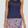 Tennis Tail Activewear Tanks | Anwen Tank - Navy Blue