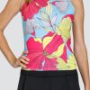 Tennis Tail Activewear Tanks | Bellamy Tank - Large Delicate Blooms - Fuchsia