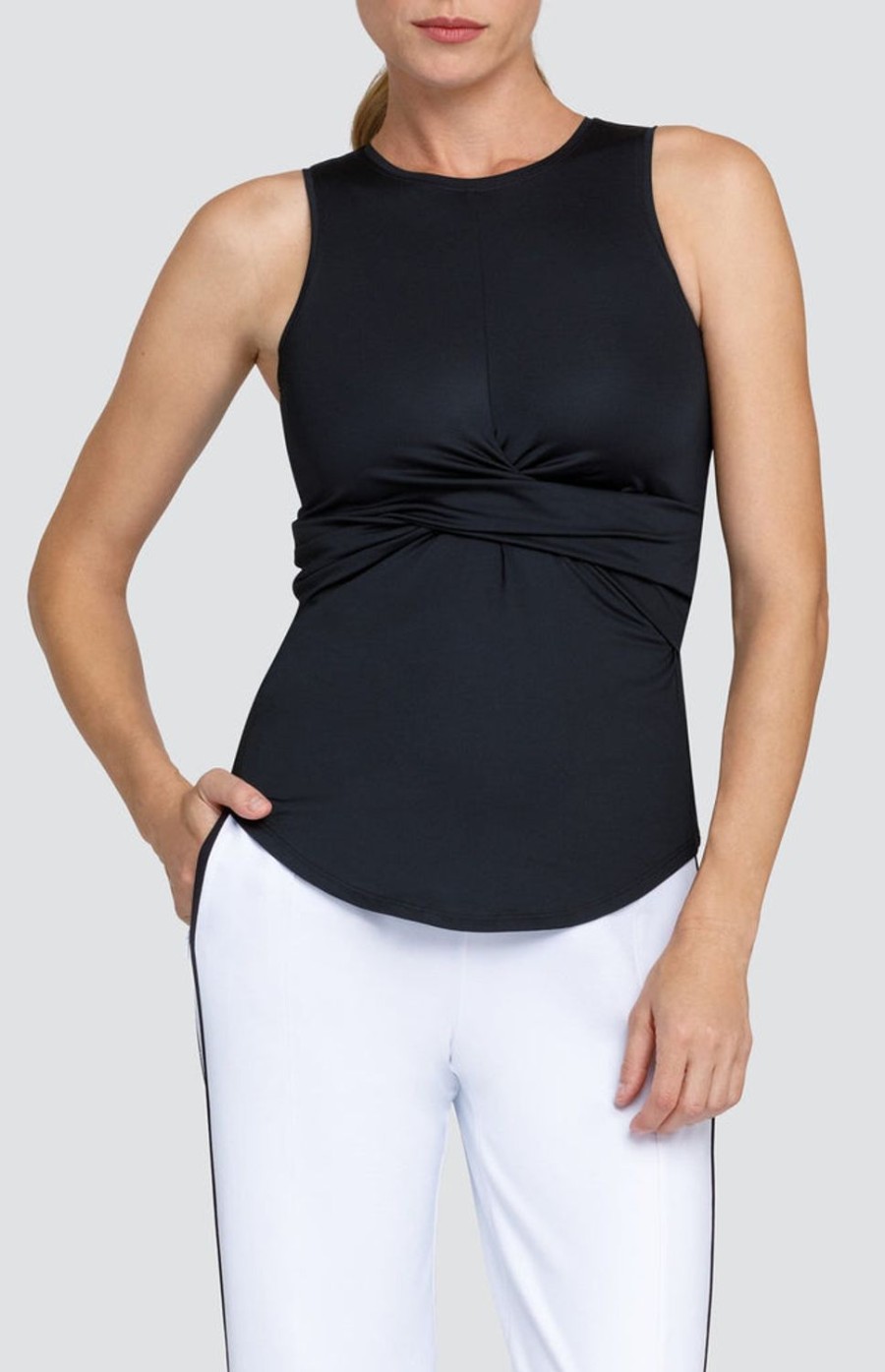 Tennis Tail Activewear Tanks | Houston Tank - Onyx Black - Final Sale