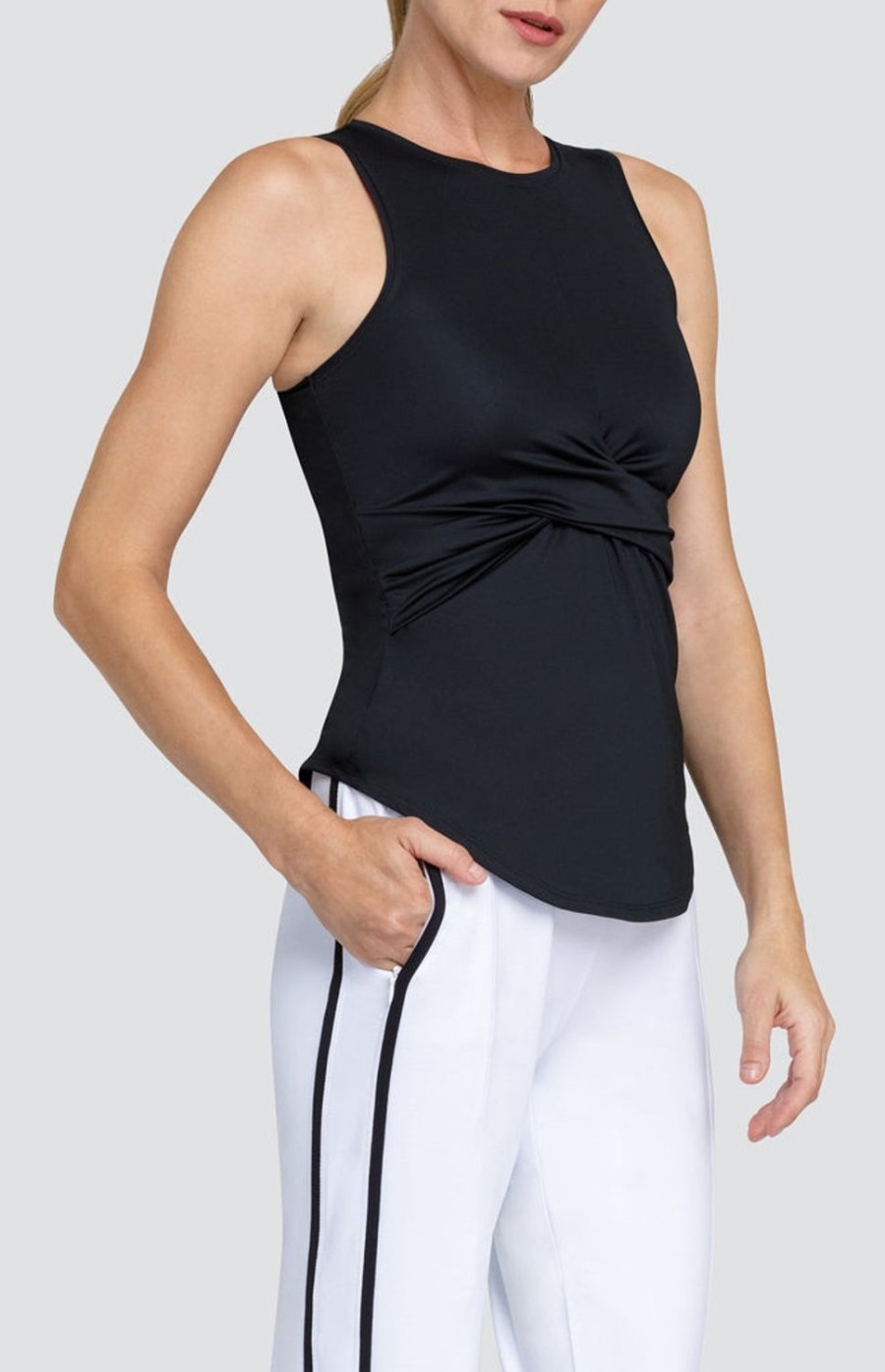 Tennis Tail Activewear Tanks | Houston Tank - Onyx Black - Final Sale