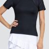 Tennis Tail Activewear Short Sleeve | Katy Top - Onyx Black