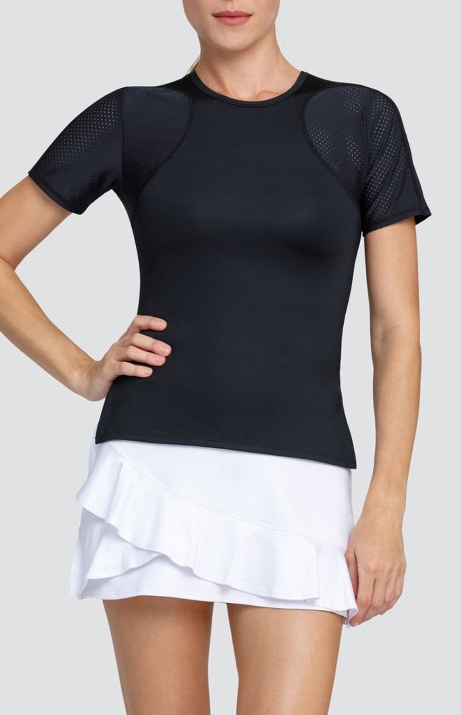 Tennis Tail Activewear Short Sleeve | Katy Top - Onyx Black