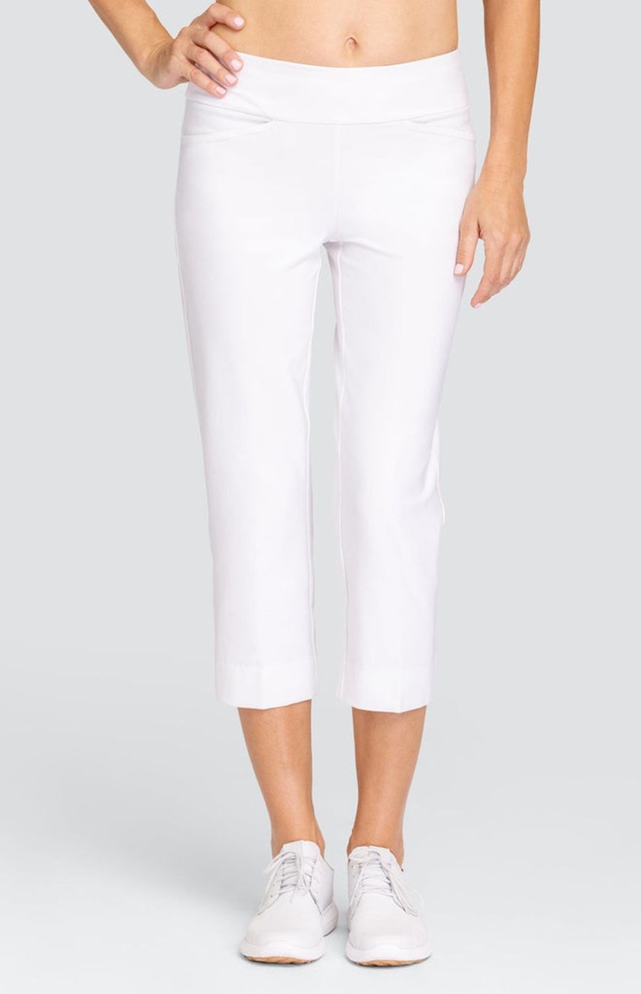 Golf Tail Activewear Capris | Mulligan 22" Capri - Chalk White