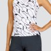 Tennis Tail Activewear Tanks | Quintana Tank - Cascade Geo Chalk