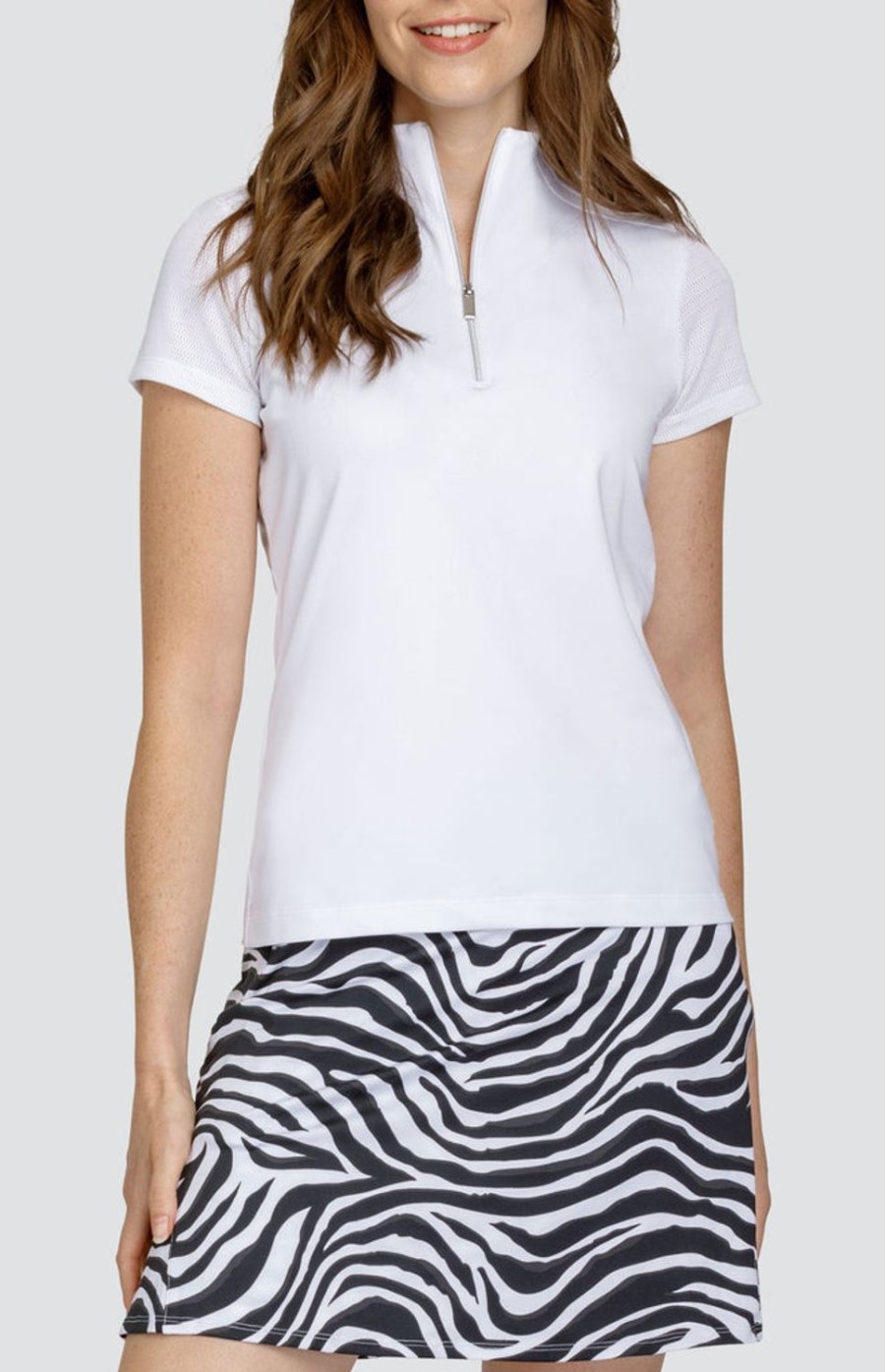 Golf Tail Activewear Short Sleeve | Nivah Top - Chalk White