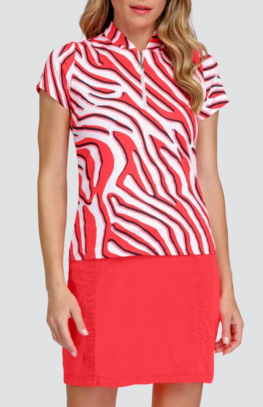 Golf Tail Activewear Short Sleeve | Rosalia Top - Zebra Frill - Final Sale