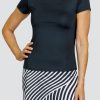 Tennis Tail Activewear Short Sleeve | Lorenia Top - Onyx Black