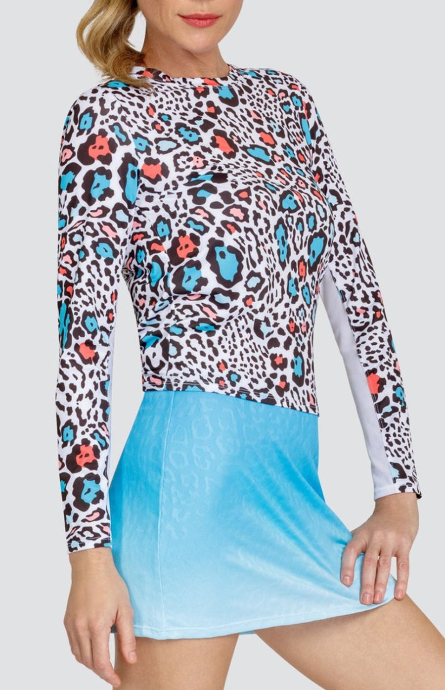 Tennis Tail Activewear Long Sleeve | Nyko Top - Beach Leopard