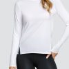 Tennis Tail Activewear Long Sleeve | Gracen Top - Chalk White