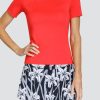 Tennis Tail Activewear Short Sleeve | Miesha Top - Carmine