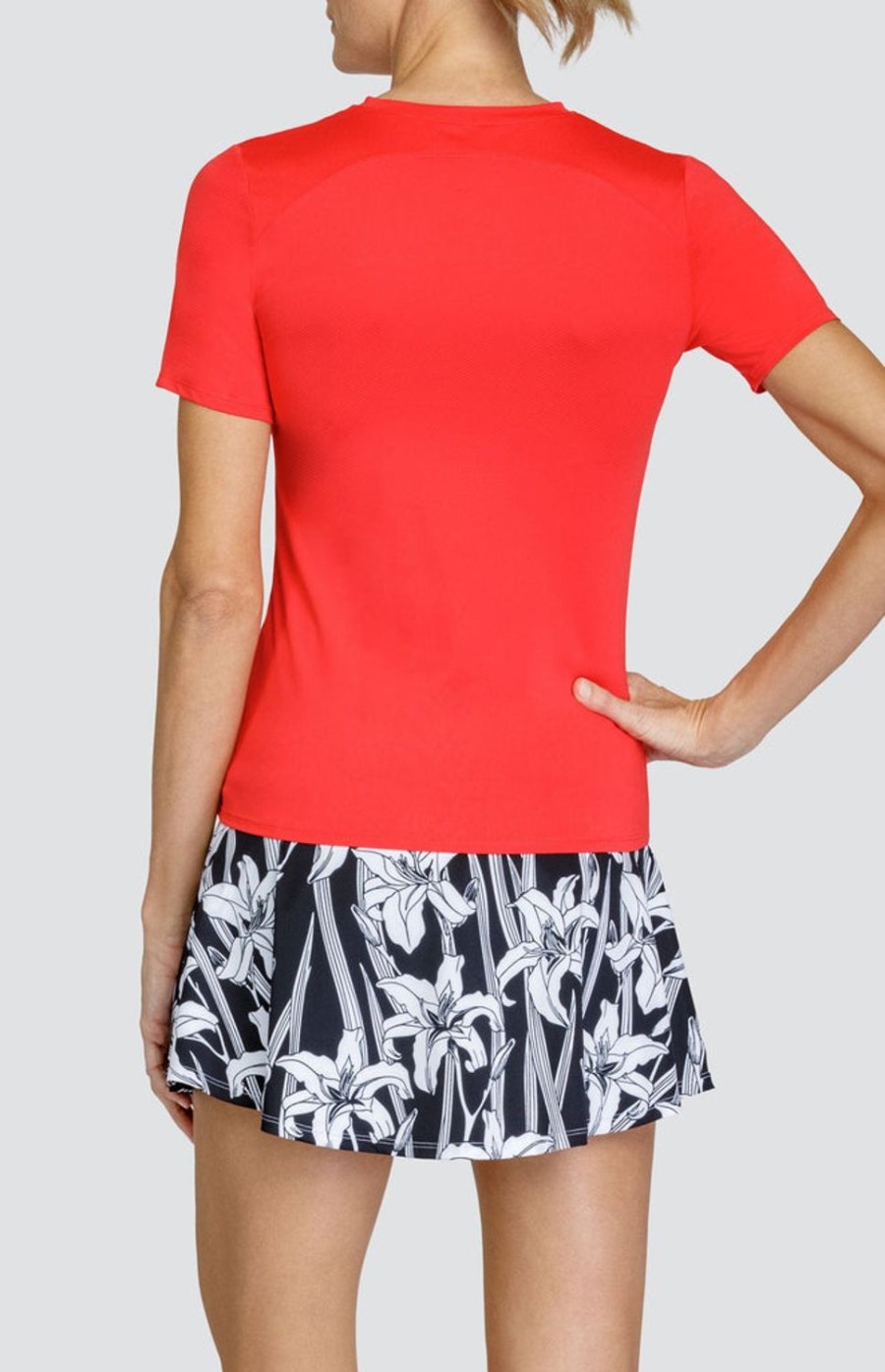 Tennis Tail Activewear Short Sleeve | Miesha Top - Carmine