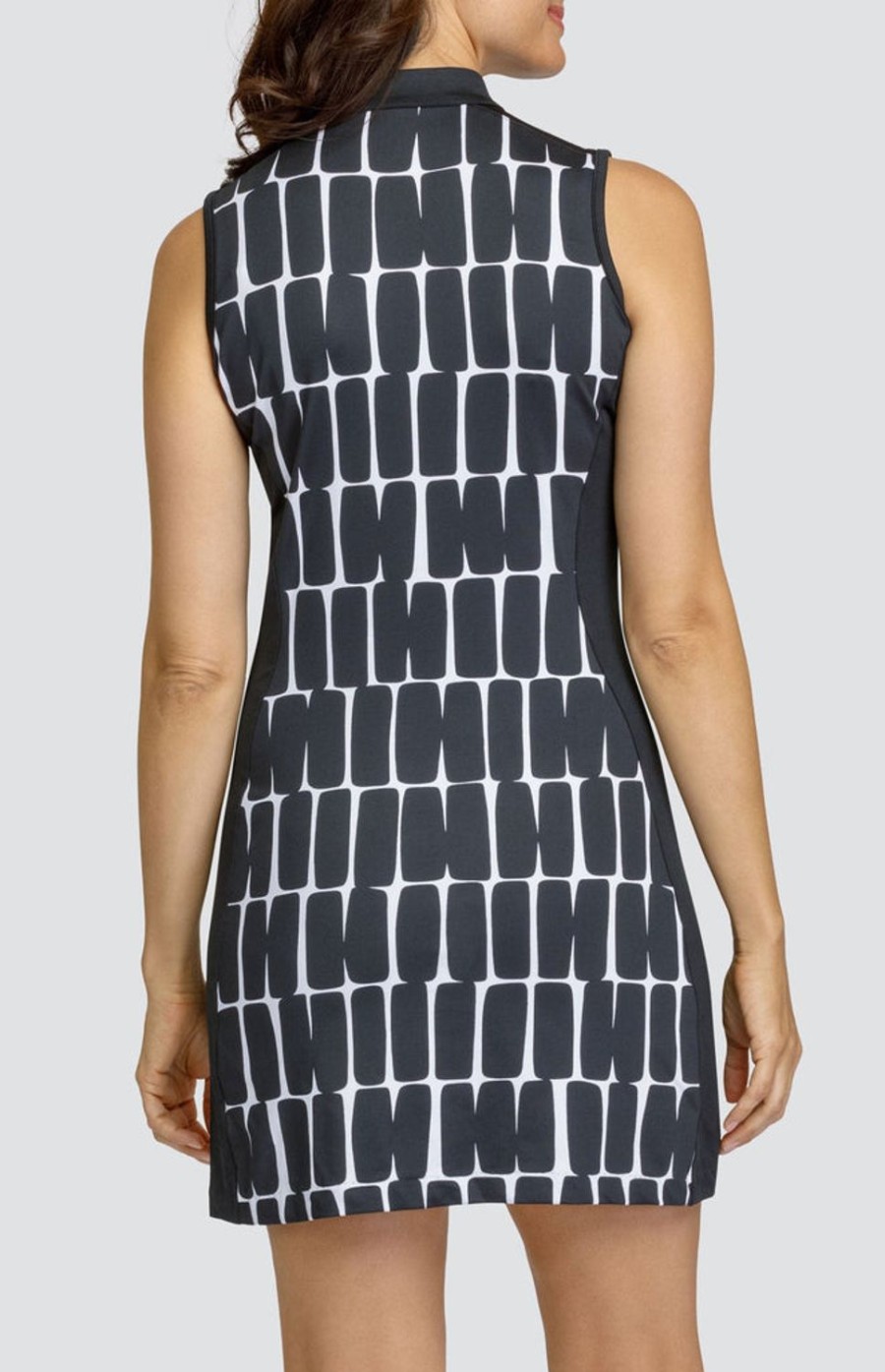 Golf Tail Activewear Sleeveless | Tyleigh 35" Dress - Checkered Geo