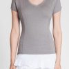 Tennis Tail Activewear Short Sleeve | Lacasi Top - Frosted Heather - Final Sale