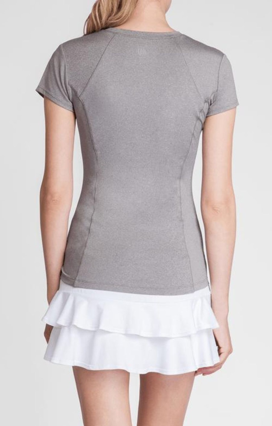 Tennis Tail Activewear Short Sleeve | Lacasi Top - Frosted Heather - Final Sale