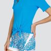 Tennis Tail Activewear Short Sleeve | Zuma Top - Destiny Blue