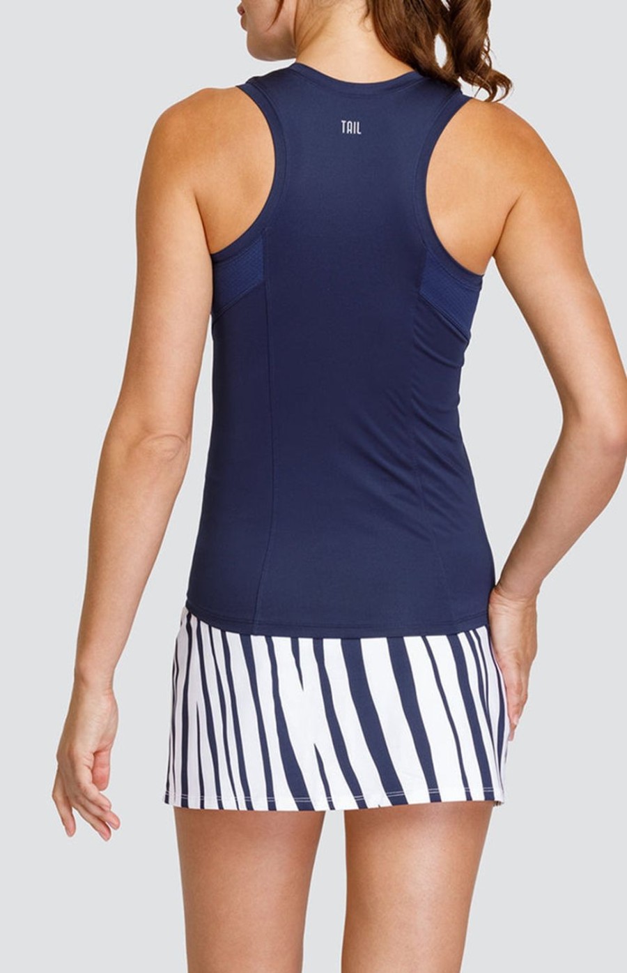 Tennis Tail Activewear Tanks | Sarita Tank - Navy Blue