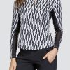 Golf Tail Activewear Long Sleeve | Adalane Top - Magnetic Geo