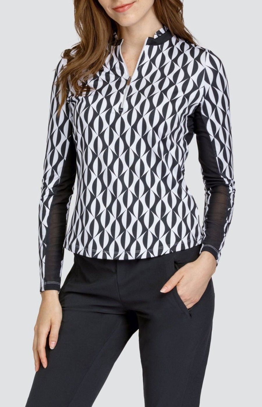 Golf Tail Activewear Long Sleeve | Adalane Top - Magnetic Geo