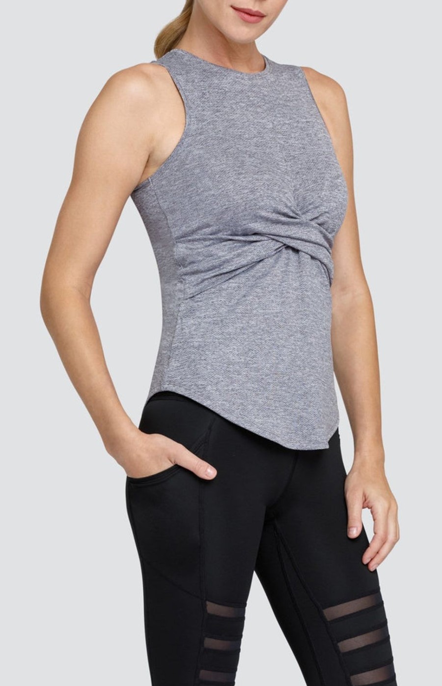 Tennis Tail Activewear Tanks | Houston Tank - Frosted Heather - Final Sale