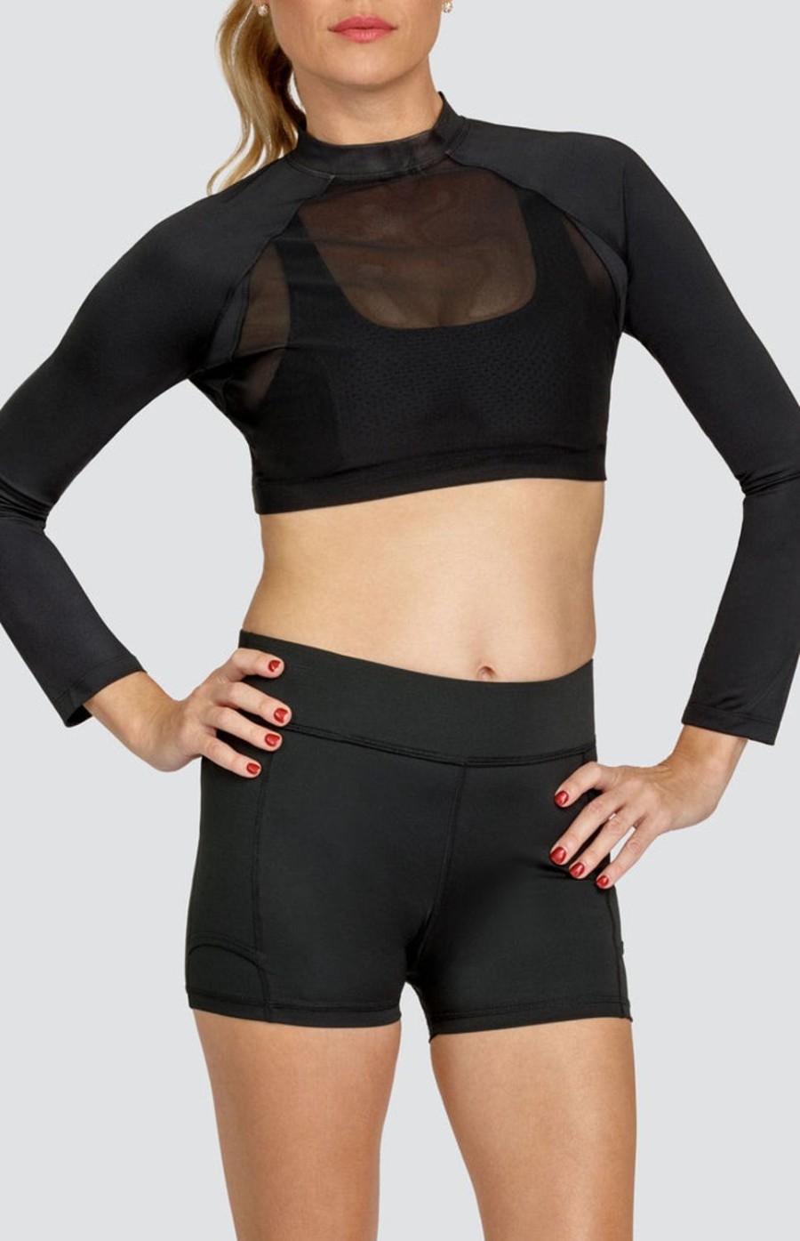 Golf Tail Activewear Long Sleeve | Edie Layering Top - Onyx Black