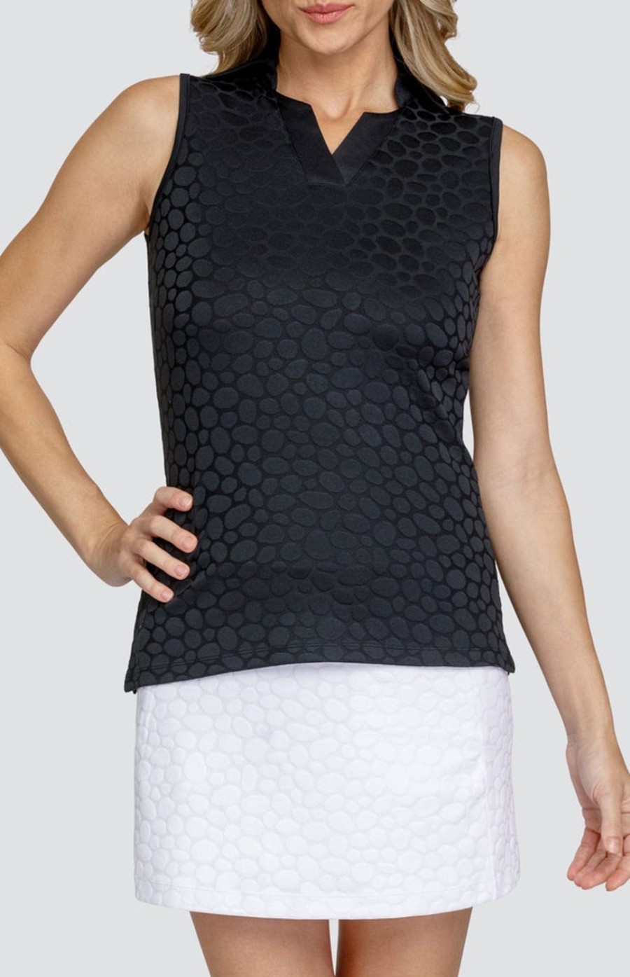 Golf Tail Activewear Sleeveless | Adalee Top - Pebbles Onyx