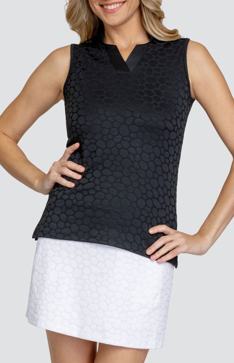 Golf Tail Activewear Sleeveless | Adalee Top - Pebbles Onyx