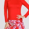 Tennis Tail Activewear Long Sleeve | Richelle Top - Racing Red