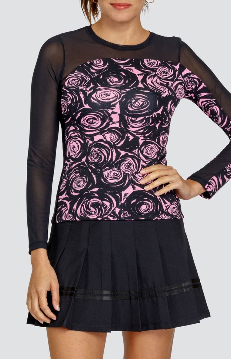 Tennis Tail Activewear Long Sleeve | Roy Top - Pop Rose - Final Sale