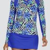 Tennis Tail Activewear Long Sleeve | Sinatra Top - Zebra Daylily