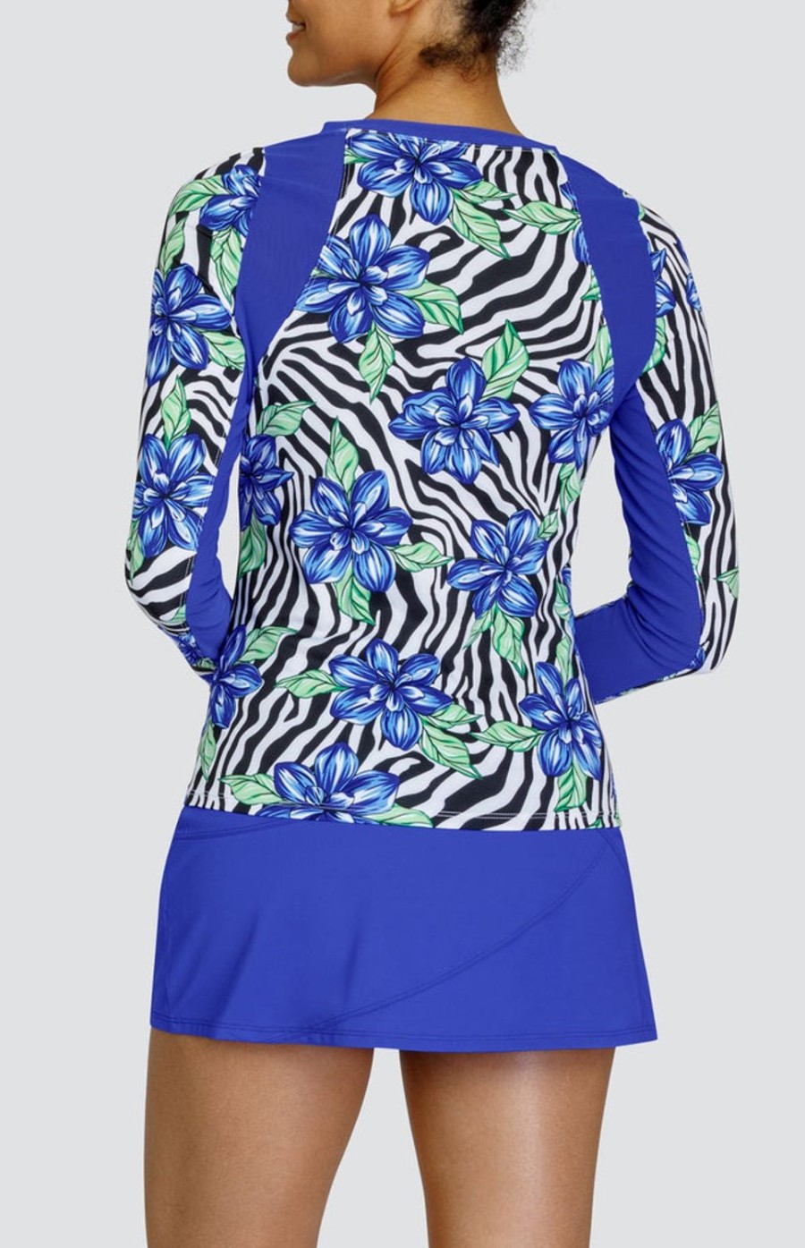 Tennis Tail Activewear Long Sleeve | Sinatra Top - Zebra Daylily