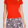 Tennis Tail Activewear Short Sleeve | Toledo Top - Paprika Red