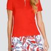 Golf Tail Activewear Short Sleeve | Enriquetta Top - Cherry Tomato