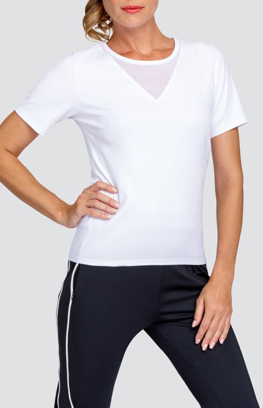 Tennis Tail Activewear Short Sleeve | Valley Top - Chalk - Final Sale