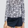 Tennis Tail Activewear Long Sleeve | Melba Top - Botanical Leaves