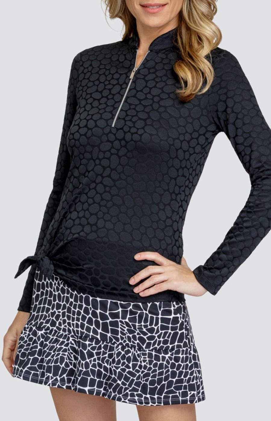 Golf Tail Activewear Long Sleeve | Tamil Top - Pebbles Onyx