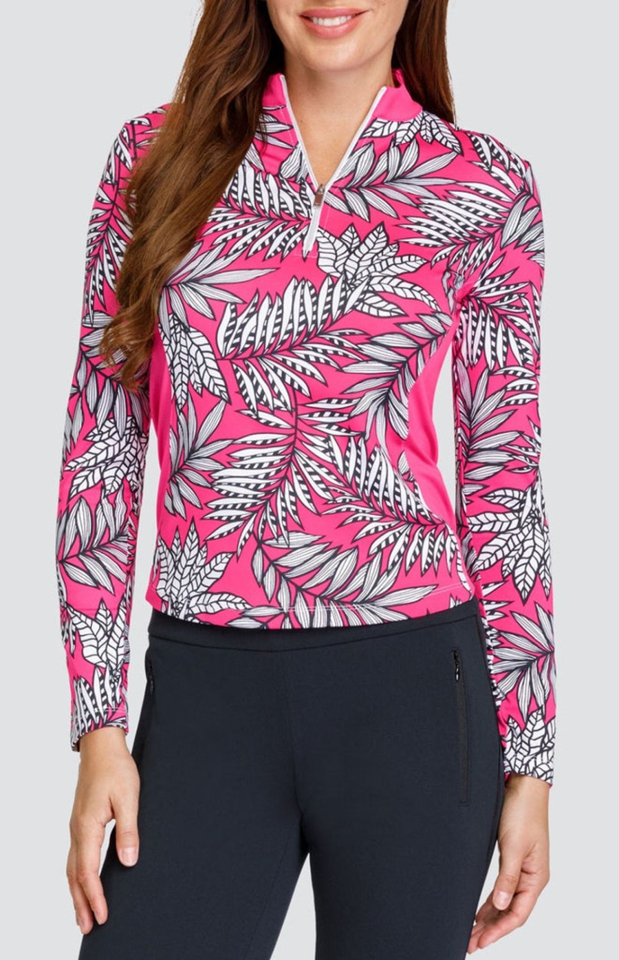 Golf Tail Activewear Long Sleeve | Benton Top - Cascading Ferns