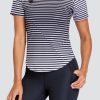 Tennis Tail Activewear Short Sleeve | Malika Top - Vertigo Stripe - Final Sale