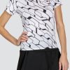 Tennis Tail Activewear Short Sleeve | Alcott Top - Cascade Geo Chalk