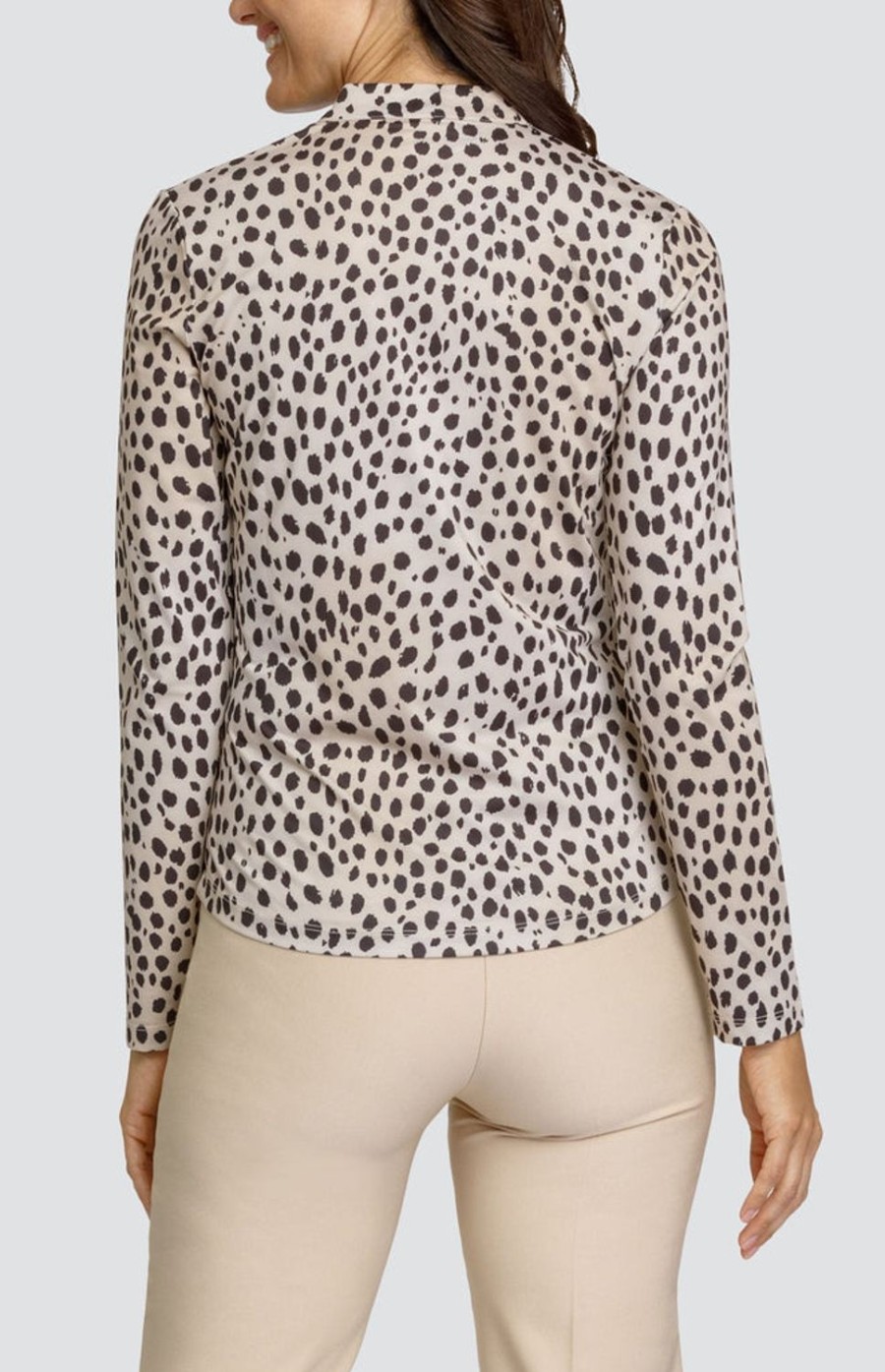 Golf Tail Activewear Long Sleeve | Marena Top - Spotted Cheetah