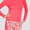 Tennis Tail Activewear Long Sleeve | Ventura Top - Petite Petals Jacquard