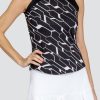 Tennis Tail Activewear Tanks | Paz Tank - Cascade Geo Onyx