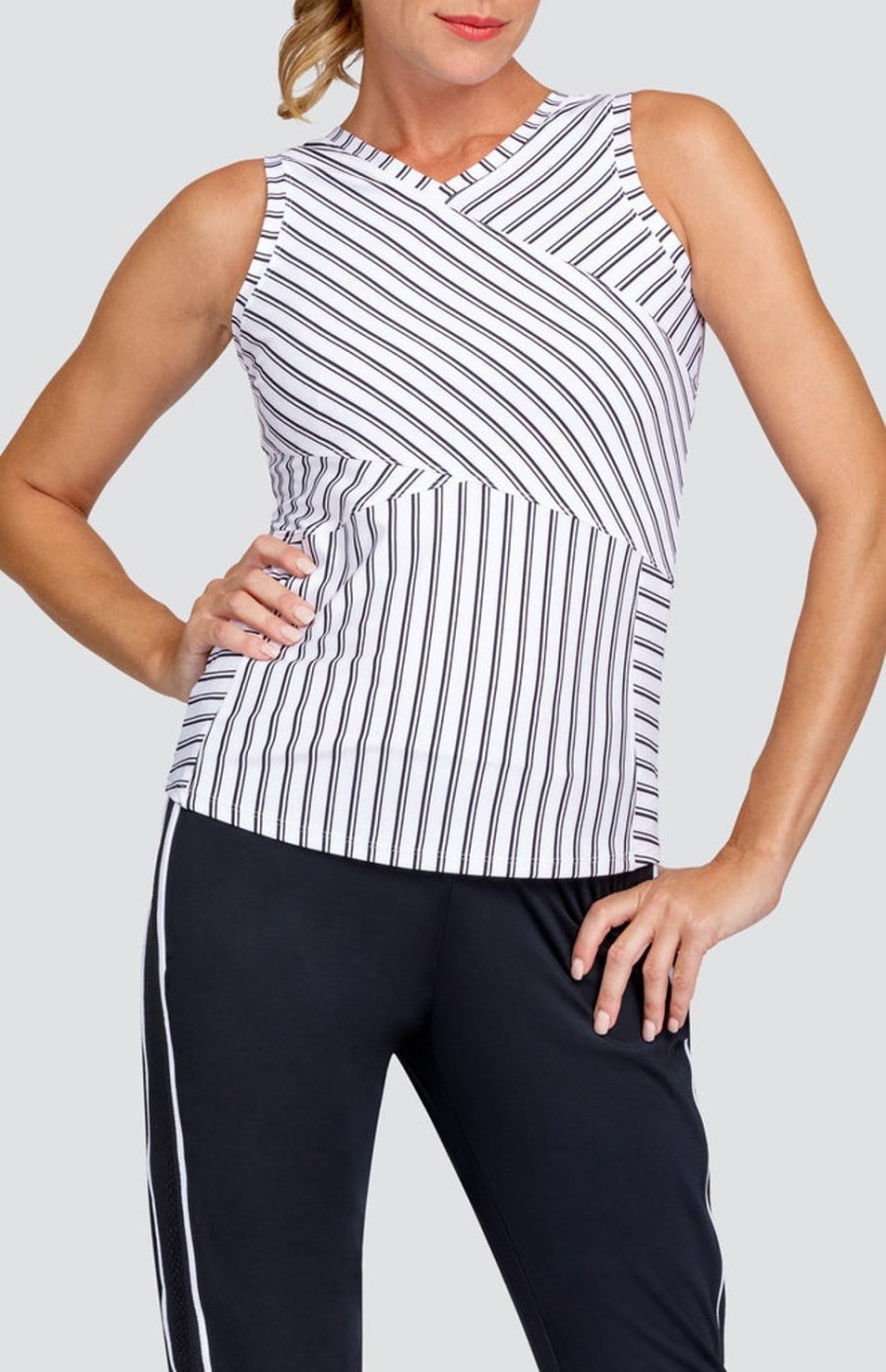 Tennis Tail Activewear Tanks | Abrielle Tank - Infinity Stripe - Final Sale