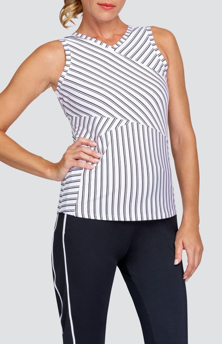 Tennis Tail Activewear Tanks | Abrielle Tank - Infinity Stripe - Final Sale