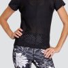 Tennis Tail Activewear Short Sleeve | Amadea Top - Onyx Black - Final Sale