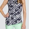 Golf Tail Activewear Sleeveless | Maidoly Top - Bamboo Stripe Onyx