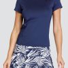 Tennis Tail Activewear Short Sleeve | Lorenia Top - Navy Blue